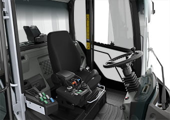 confort cabine chargeuse sur pneu