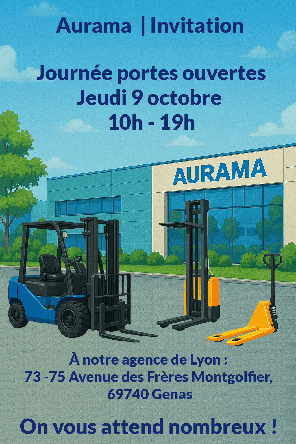 Aurama journée portes ouvertes Invitation Aurama journée portes ouvertes, concessionnaire manutention
