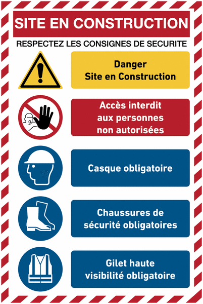 panneau chantier btp rond obligatoire